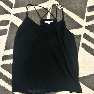 naked zebra black v neck strappy back blouse size large